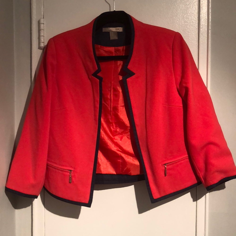 Navy Pink Blazer w/ zip Pockets